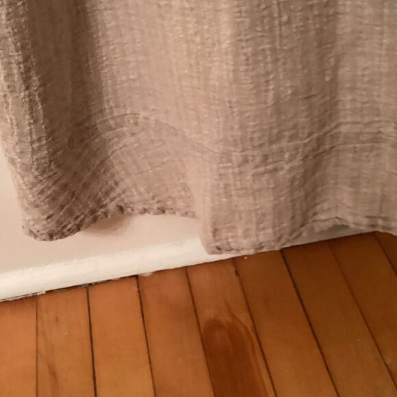 FLAX JEANNE ENGELHART VINTAGE LINEN SEERSUCKER OATMEAL MAXI TANK DRESS LAGENLOOK - Picture 5 of 6